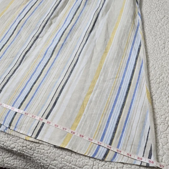 J. Jill V-Neck Linen Striped A-Line Maxi Dress Size S - Picture 12 of 12